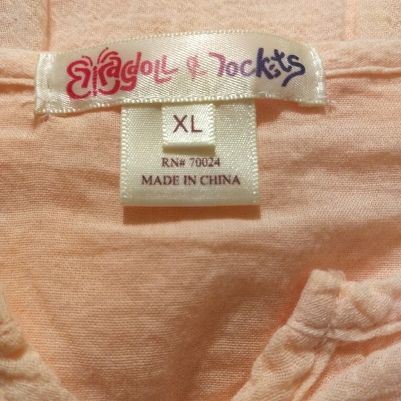 Boutique crochet blush gauze cotton dress NWOT *D1 - Picture 6 of 8